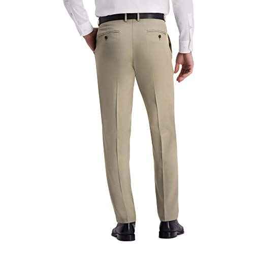 Haggar Men's The Active Series Straight Fit Flat Front Dress Pant Regular and Big & Tall Sizes