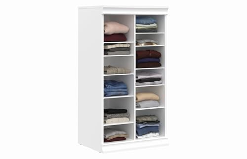 ClosetMaid Modular Adjustable Divided Storage Shelving Unit Organizer, 15.94-Inch D x 40.3-Inch H x 21.38-Inch W, White - color: White