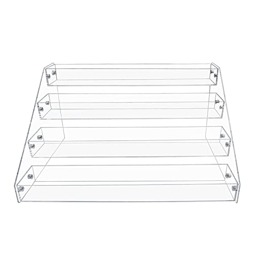 PMMASTO Tiered Spice Rack, Seasoning Organizer, Clear Acrylic Vertical Shelves Can Organizer for Countertop, Cabinet, Pantry, Kitchen Organization and Storage - 4 Tier - size: 4 Tier - inner width 1.93"
