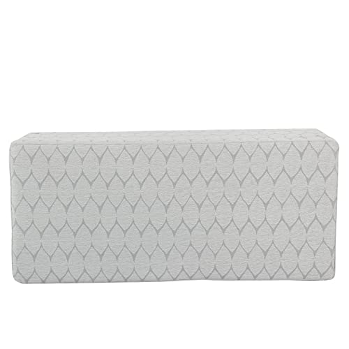 Kinfine K6384Np-F2244 Geometric Patterned Fabric Upholstered Wooden Bench with Hinged Storage, Large, Gray and Brown - color: Gray and Brown