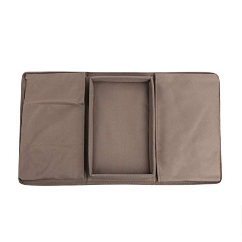 Brown Classic Functional Sofa Caddy Bedside Organizer with 8 Pockets TV Remote Holder Bed Storage Pocket Bag for Cellphone Tablet Notepad Book Magazines DVD Glasses - color: #C Brown (With Top Tray)