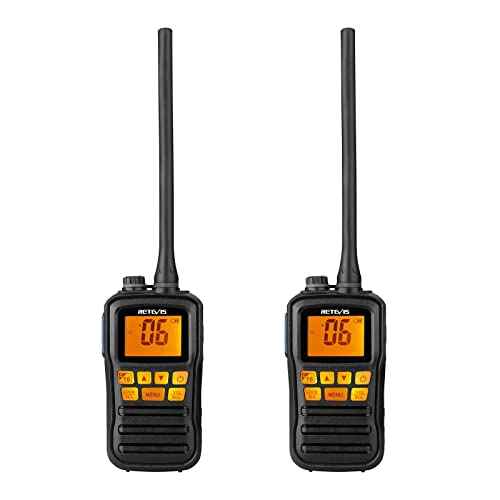 Retevis RM01 Ship to Shore Radio Handheld, Marine Walkie Talkies Waterproof, Floating, NOAA Weather Alert, Marine Two-Way Radios (2 Pack)