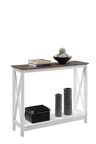 Convenience Concepts Oxford Console Table 39.5" - Sofa Table with Storage Shelf, Transitional Entryway Hall Table for Living Room and Bedroom, Display Foyer Table, Driftwood/White - color: Driftwood/White