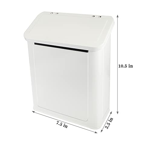 Picowe Magnetic Laundry Storage, Large Metal Lint Holder Bin with Lid for Laundry Room, Space-Saving Trash Container Hanging on Dryer, Washer or Wall Mount Trash Bin (White) - color: White
