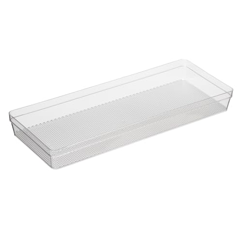 Oggi Clear Drawer Organizer - 6.25" X 15.75" - Ideal for Organizing Kitchen Drawers, Office, Desk, Silverware, Kitchen Utensils, Cosmetics and Bathrooms - size: 6" by 15"