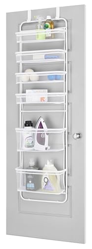 Whitmor Over The Door Organizer - 6 Sections - Pantry, Bathroom, Accessory Organizer - Metal and Mesh - White
