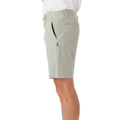 O'NEILL Men's 19 Inch Reserve Light Check Hybrid Shorts - Quick Dry Swim Trunks for Men with Fabric and Pockets