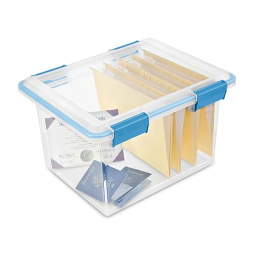 Sterilite 16-Pack Gasket Box, Weather-Resistant Storage Bins with Latching Lids, 32 Quart - Heavy-Duty Organizing Containers for Closet, Bathroom, and Office - size: 32 Quart, style: 16 Pack