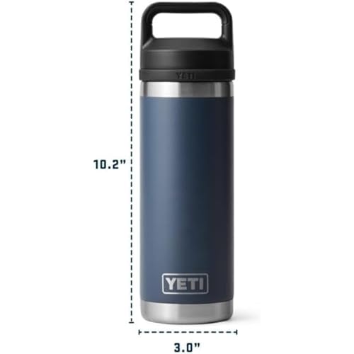 YETI Rambler Bottle Chug, Vaccum Insulated Stainless Steel Bottle with Leakproof Chug Cap, Cherry Blossom, 18 oz (532 ml)