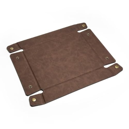 LLmoway PU Leather Valet Tray Nightstand Desk Organizer for Men Women Home Office Phone Watch Jewelry Glasses Keys Coins Storage - color: Light Coffee