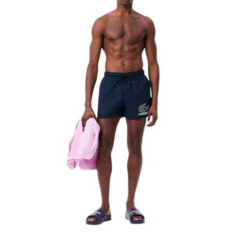 Lacoste Men's Core Collection Branding Mid-Thigh Swim Shorts