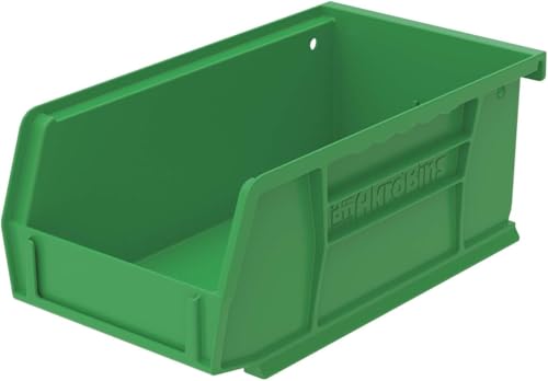 Akro-Mils 30220 AkroBins Plastic Storage Bins, Space-Saving Stackable Bins for Garage, Pantry, Craft Organization, 7" x 4" x 3", Green, 24-Pack - color: Green