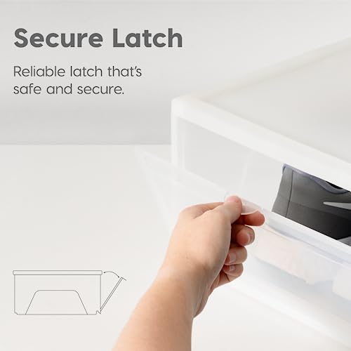 IRIS USA Stackable Shoe Storage Box with Latch Drop Front Door, 6-Pack, for Scarf Game Organizer Container with Ventilation Holes for Closet Under Bed Entryway Storage, Strudy, Tall, Clear - size: 14 Qt Drop Front - 6 Pack