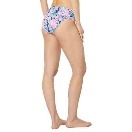 Lilly Pulitzer Lagoon Sarong Hipster Bottom for Women - Shirred Waistband with Moderate Coverage, Stylish Bikini Bottoms