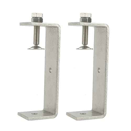 Stainless Steel C Clamps Small 5 Inch for Mounting, Heavy Duty U Clamps for Metal Working, Desk Clamp with Stable Wide Jaw Opening & Protective Pads/I-Beam Design (2pcs)