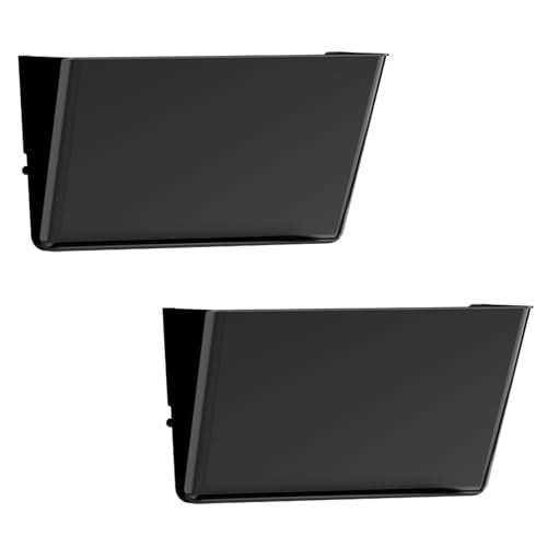 Gawerk Clear Acrylic Single Pocket, Plastic Hanging Wall Mount File Holder for Office Home (Black, 2 Pack) - color: Black, size: 2 Pack