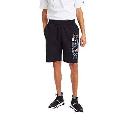 Champion Men's Shorts, Reverse Weave Fleece Shorts, Knee-Length Shorts for Men, C Logo, 10"
