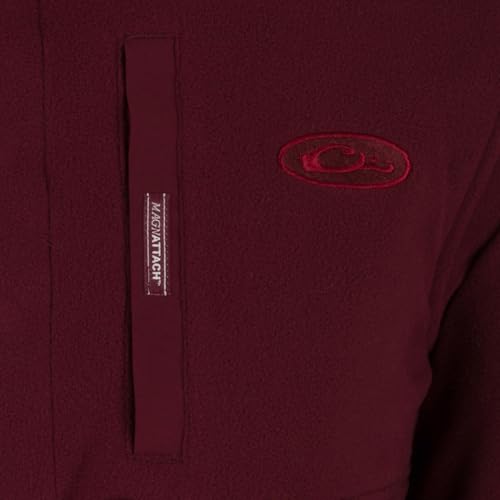 Drake Waterfowl Men's Camp 2.0 Fleece Pullover | Hunting Anti-Pill Moisture Wicking 1/4 Neck Snap Sweater with Chest Pocket