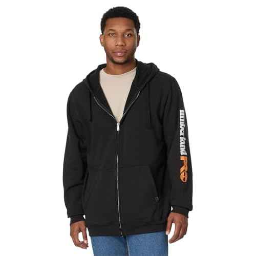 Timberland PRO Men's Hood Honcho Sport Full-Zip Hooded Sweatshirt, Black, Large Tall