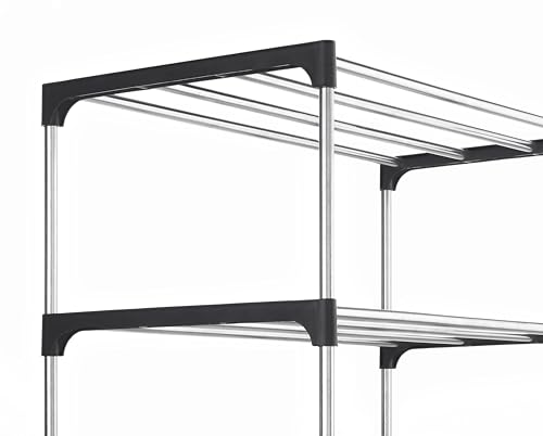 Whitmor 3-Tier Shoe Rack - Small Space Solution - Store up to 6 Pairs of Shoes - Organize Shoes & Accessories - Chrome & Black - size: 3-Tier