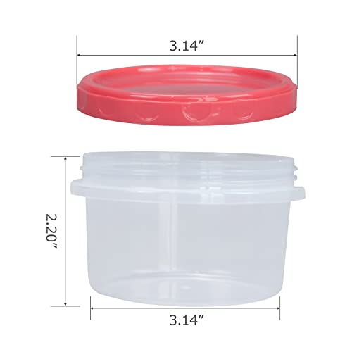 Jucaifu 8 Pack 8 Ounce reuseable small plastic freezer storage container jars with screw lid for food snacks lunch Red - color: Red(8PCS)