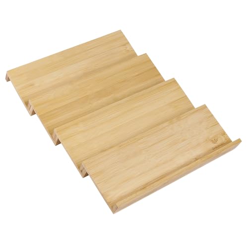 Bamboo Spice Drawer Organizer, 4 Tier Stackable Spice Rack for Cabinet, Seasoning Storage Organization，13'' Wide - size: 4 PCS