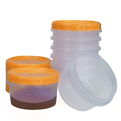 Jucaifu 8 Pack 8 Ounce reuseable small plastic freezer storage container jars with screw lid for food snacks lunch Yellow - color: Yellow(8PCS)