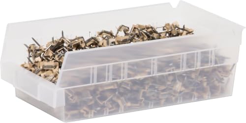 Akro-Mils 30130 Plastic Shelf Bins, Heavy Duty Storage Bins for Garage, Closet, and Drawer Organization, 12" x 6-1/2" x 4", Clear, 12-Pack - color: Clear