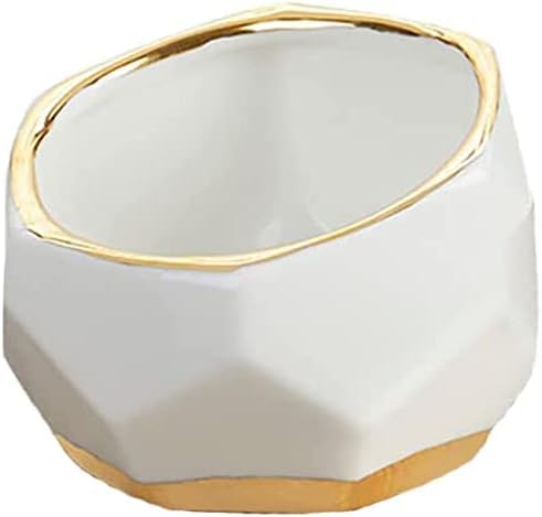 Kate Aspen Geometric Ceramic Planters, Mini Decorative Bowls (Set of 3) Small- Succulent Pots, Modern Decor, Shelf Decor, Desk, Table Décor, White