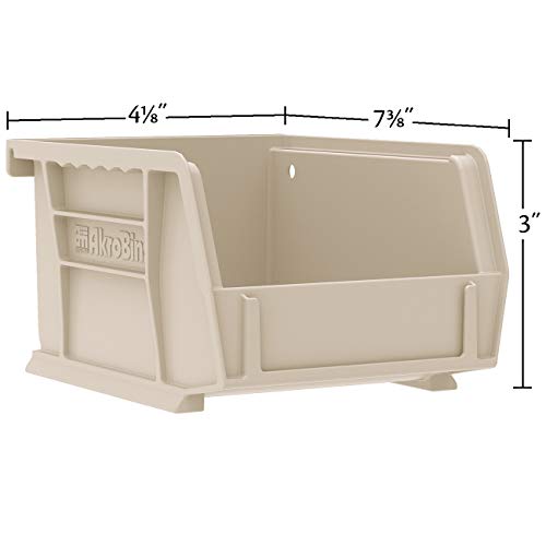 Akro-Mils 30220 AkroBins Plastic Storage Bins, Space-Saving Stackable Bins for Garage, Pantry, Craft Organization, 7" x 4" x 3", Yellow, 24-Pack - color: Yellow