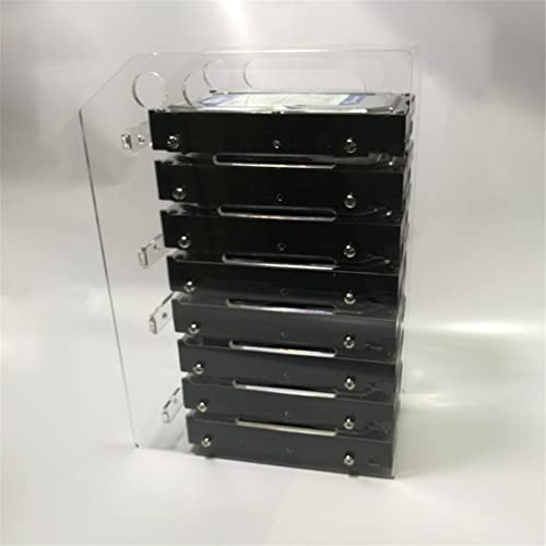 Hard Drive Bay Holder 3.5'' Multi-Layers Hard Disk Bracket HDD Mounting Bracket Kit, Transparent Mechanical Hard Disk Box Storage Organizer Case Rack with Cooling Fan Space (10 Layers) - style: 10 Layers