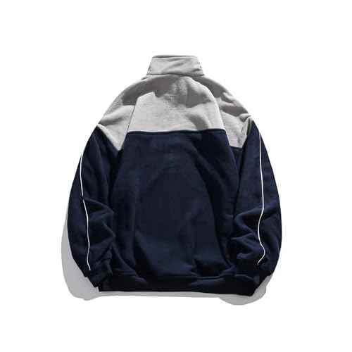 Aelfric Eden Quarter Zip Sweatshirt Mens Oversized Sweatshirts Contrast Color Zipper Fleece Pullover