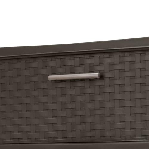 Sterilite Wide 3 Drawer Weave Tower Home Plastic Organizer with Handles, Espresso - Tall Vertical Storage Unit for Bedroom, Closet, Bathroom, Dorm Room, and Office Organization - size: 1 Pack