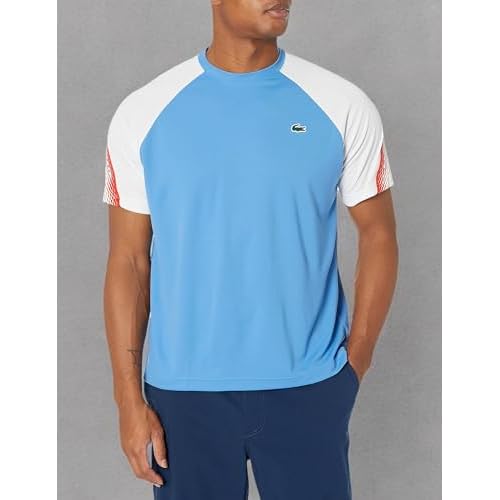 Lacoste Men's Contemporary Collection's Sport Regular Fit Logo Stripe T-Shirt