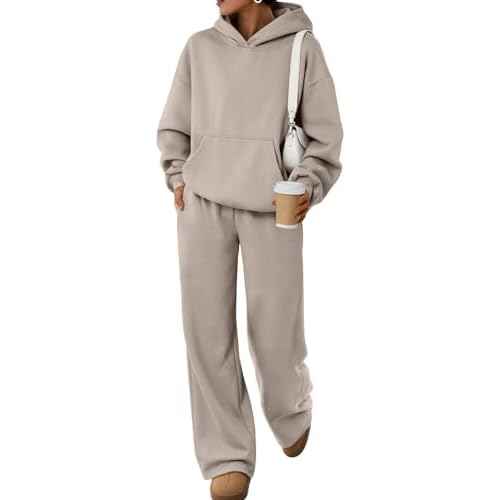 Trendy Queen 2 Piece Lounge Sweat Sets Plus Size Fall Fashion Matching Sweatsuits Wide Leg Pants Travel Outfit Winter Clothes
