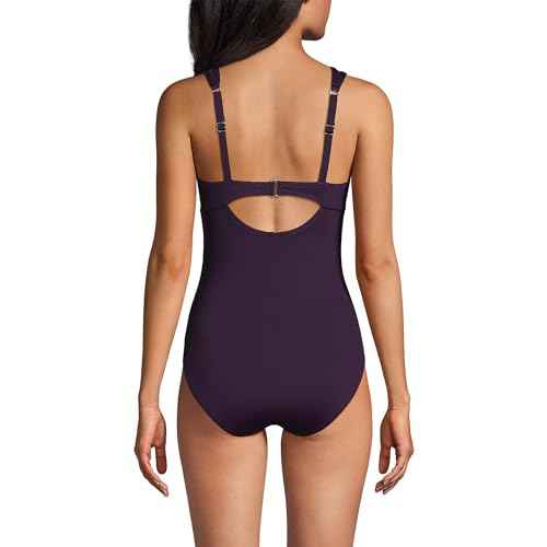 Lands' End Women's Chlorine Resistant Smoothing Control Mesh High Neck One Piece Swimsuit