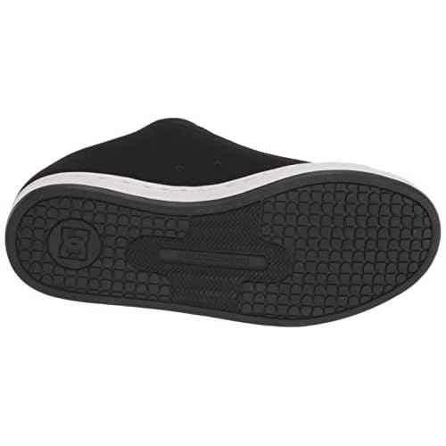 DC Women's Court Graffik Casual Low Top Skate Shoe, Black/White Stencil, 8.5