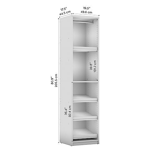 Bestar Cielo Closet Organizer, 20-inch Rustic Brown and White Wardrobe for Bedroom, Mudroom, Entryway, or Kitchen Pantry - color: Rustic Brown and White