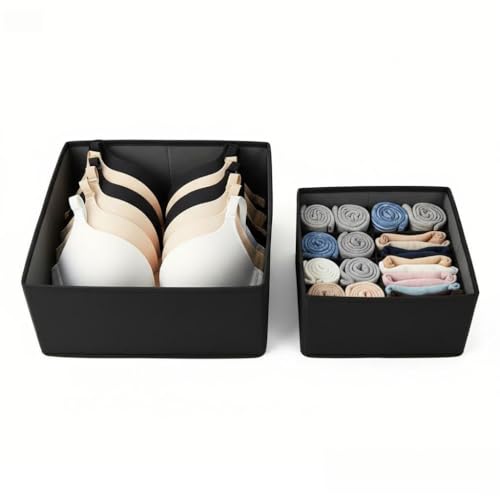 2Pack Drawer Organizer Clothes Set - Dresser Organizer For Bedroom, Closet - Perfect Clothes Organizer and Storage Underwear Socks Organizer