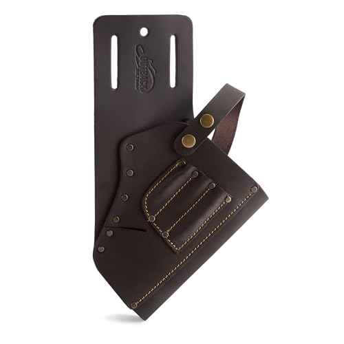 OX Tools Pro Drill Holster Pouch - Top-Grain Leather Tool Belt Pouches for Cordless Drills and Impact Drivers, Heavy-Duty Rivet Reinforcement - Fits 2.5" Wide Belt OX-P263405