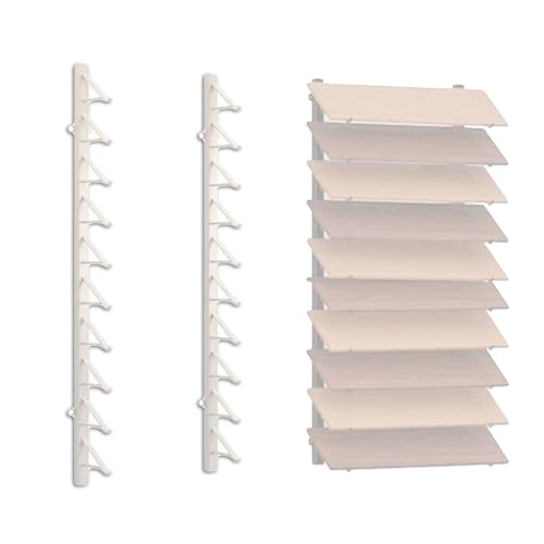 Wall Mounted Floor Tile Storage Rack, 10-Layer Porcelain Sample Display Stand, 55.1in/140cm High Multi Row Ceramic Stone Show Shelf, Card Slot Depth 8.1in/20.5cm (White) - color: White