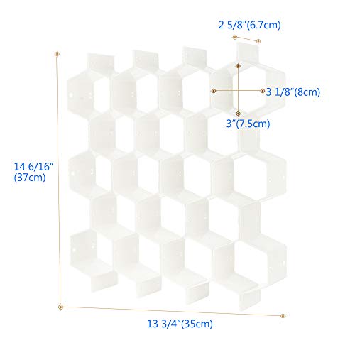 Poeland Drawer Divider Organizer 8pcs DIY Plastic Grid Honeycomb Drawer Divider White 2 Pack - color: White(2pack)