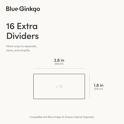 BLUE GINKGO 16 Dividers - Compatible with Medium 16-Drawer Storage Cabinet (16-Pack) - Clear - color: Clear, size: 16 Drawer