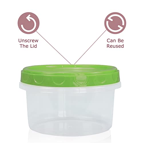 Jucaifu 16 Pack 8 Ounce reuseable small plastic freezer storage container jars with screw lid for food snacks lunch Green - color: Green(16PCS)