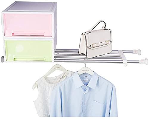 Hershii Expandable Closet Tension Shelf Rod Adjustable Storage Rack Heavy Duty DIY Organizer Divider for Wardrobe Cupboard Kitchen Bathroom - size: 69-91.5cm/27.16-36.02inches