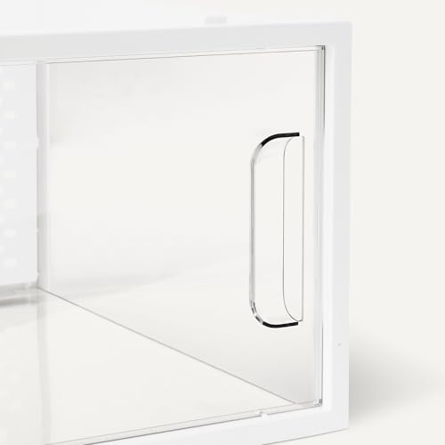 Amazon Basics Stackable and Foldable Clear Shoe Storage Organizer Box, Large, 12-Pack - size: Large
