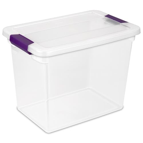 Sterilite 12-Pack 27 Quart ClearView Latch Box, Stackable Organizer Bins with Latching Lids - Clear Plastic Organization Containers for Closet, Bedroom, Shelving Units and Everyday Home Storage - size: 12 Pack, style: 27 Quart