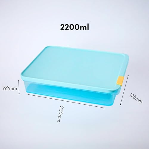 LocknLock Freezer Fit Plastic Freezer Containers | Airtight Stackable Food Storage for Meal Prep | Microwave & Dishwasher Safe | BPA Free Freezer Container with Lid, 2.2L - size: 2200ml