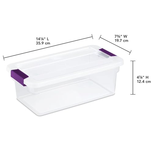 Sterilite 6 Qt ClearView Latch Storage Box Stackable Bin with Latching Lid, Plastic Container to Organize Shoes in Closet, Clear (24 Pack) - size: 24 Pack, style: 6 Quart