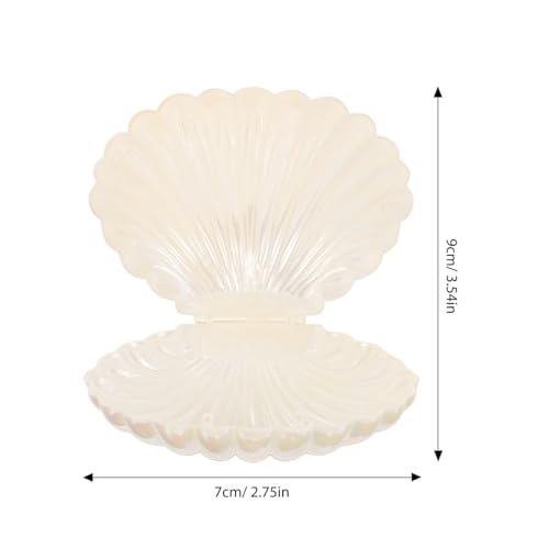 SAFIGLE Pearlescent Shell Jewelry Tray and Key Box Compact Clam Organizer for Rings Earrings Necklaces Decorative Desktop Storage for Entryway and Home
